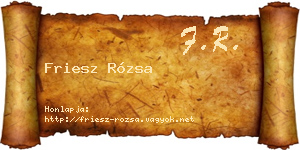 Friesz Rózsa névjegykártya