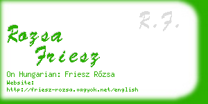 rozsa friesz business card
