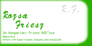 rozsa friesz business card